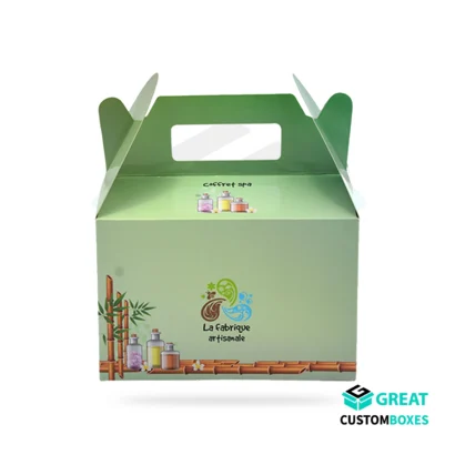 custom green gable boxes for sustainable and stylish packaging