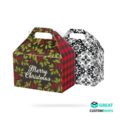 custom christmas gable boxes for branding and gifting