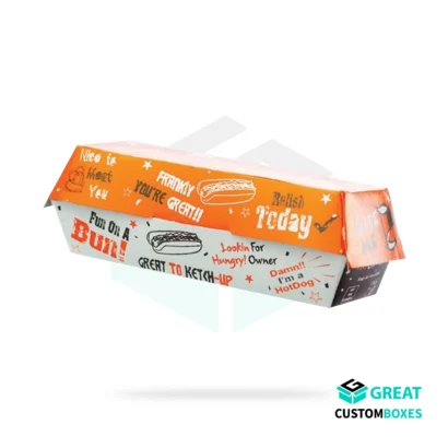 Custom hot dog boxes for takeaway and food serving