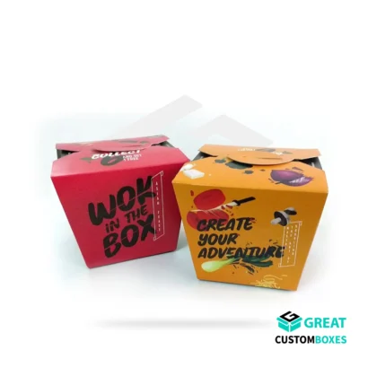 Custom noodle boxes for takeaway food packaging and delivery