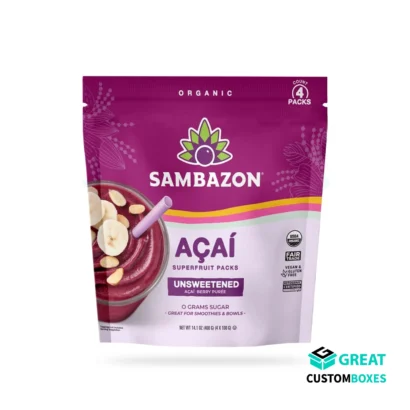 Acai packaging for fresh smoothie bowl servings