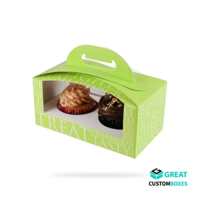 Custom branded cupcake boxes with logo for bakery packaging
