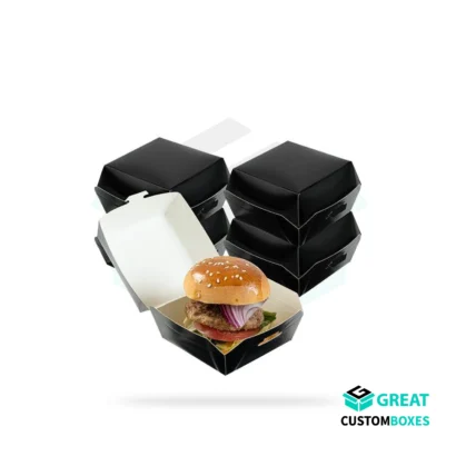 Custom mini burger boxes for takeaway and food delivery packaging