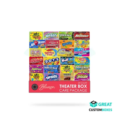 Custom movie theater candy boxes for snacks and concessions