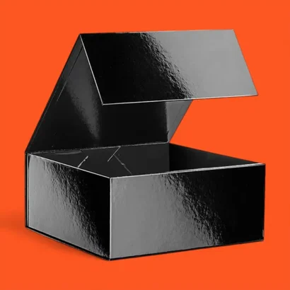 Custom Glossy Black Gift Boxes