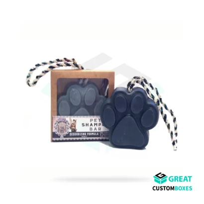 Dog soap boxes for pet care product packaging and display