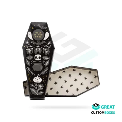 Gothic coffin gift boxes for special occasion gifts, keepsakes, and themed packaging