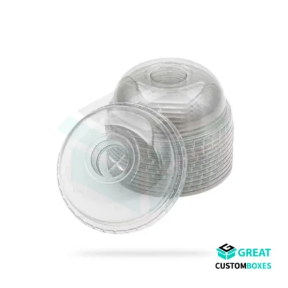 Custom printed plastic lids with brand logo
