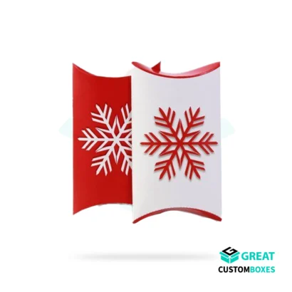Luxury custom Christmas pillow boxes for seasonal product packaging