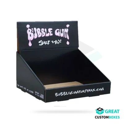 Printed cardboard display boxes for branded store displays