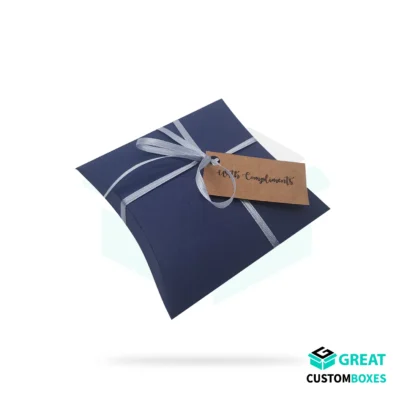 Printed square pillow box for branded product packaging
