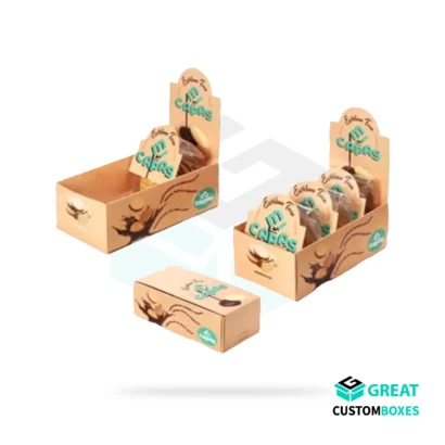 Printed tear away boxes for branded product displays