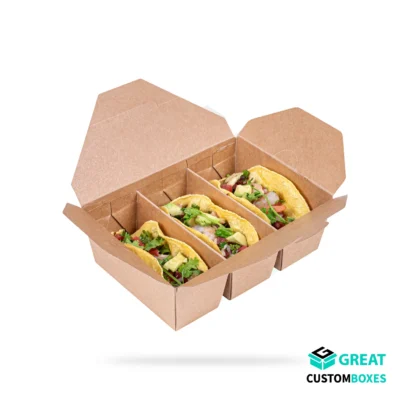 Taco boxes for takeaway and food packaging use