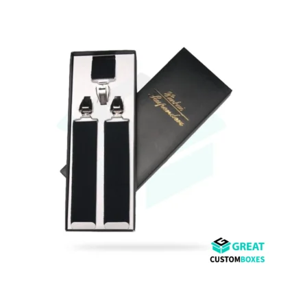 custom suspenders packaging designed for fashion and accessory brands