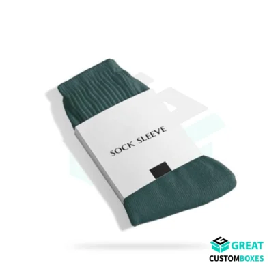 printed custom sock sleeves with logo for retail sock presentation