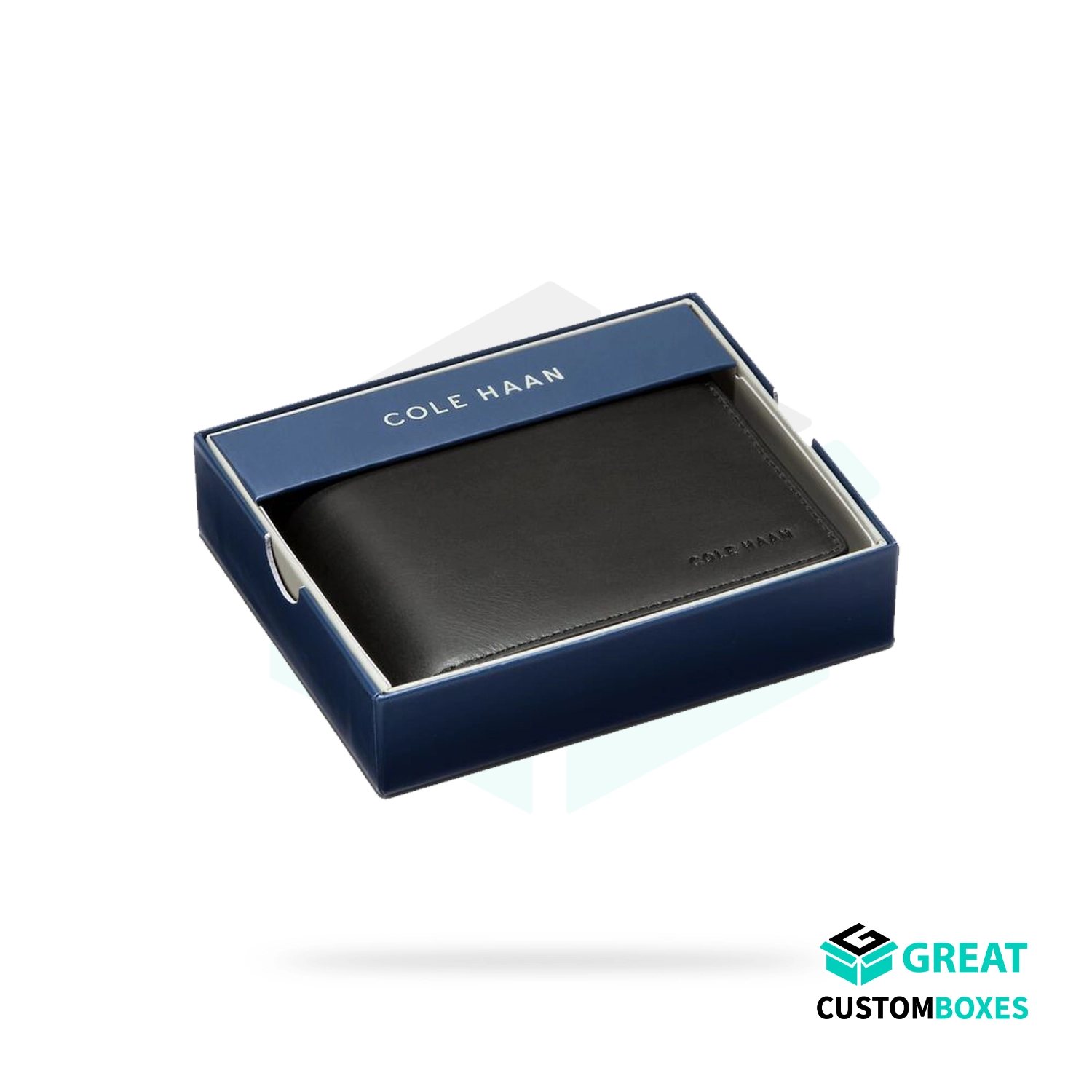 printed custom wallet boxes with logo for branded wallet presentation