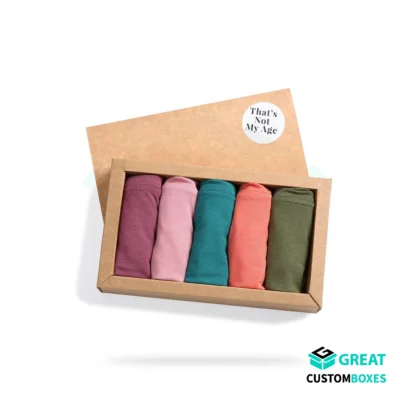 printed panties packaging with logo for branded lingerie retail display